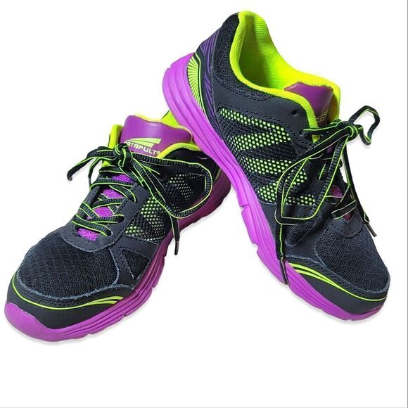 Catapult Shoes - Catapult Conquor Lightweight Running Shoes - Black/Purple/Green
